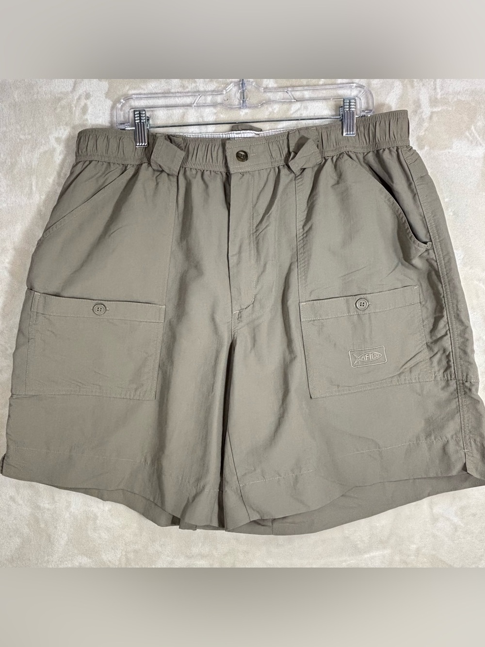 AFTCO The Original Fishing Shorts Tan Mens Size 40 Polyester / Spandex